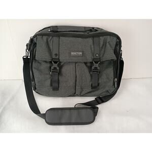 Kenneth Cole Reaction Dark Grey Messenger Briefcase Laptop Bag USB Unisex 54468